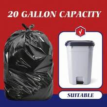 20-25 Gallon 120 Counts Black Large Trash Bags Garbage Bags, Outdoor Trash Bags Liners For Kitchen/Yard/Industrial Or Commercial Use,Fit For 18, 20,21, 23 And 25 Gallon, Black,38219075 - 藍白色 - 查看 5