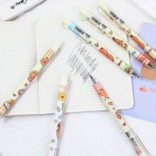 水豚可擦凝胶笔套装，蓝/黑墨水，0.5毫米细笔尖，精致可爱的图案设计，书写流畅，办公学习必备文具，大容量多层笔袋，返校必备办公用品，情人节礼物