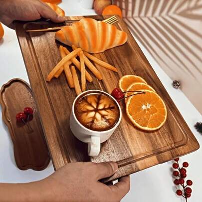 Cutting Board With Juice Groove, Wooden Chopping Board With Handle | Ideal Gift For Halloween, Christmas And Other Holidays | Kitchenware Set, Kitchen Decor, Kitchen Accessories, Home Essentials, Ramadan Decor, Suitable For Ramadan Gatherings, Mother's Day Gift, Father's Day Gift, Valentine's Day Gift