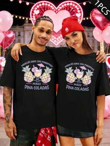 T-shirt Partner con motivo Colada, scollo tondo, vestibilità comoda, stile casual, stampa artistica - UomoNero-1PC - Visualizzare 1