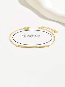 1件简约S925纯银立方氧化锆花朵手链，适合日常佩戴、派对、节日及作为礼物。 - 金色 - 查看 2