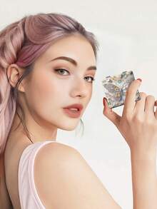 1pc Luxury Butterfly Series Compact Makeup Mirror, Foldable, Ultra-Thin, Portable, PU Leather, Suitable For Various Occasions: Travel, Gatherings, Work, School, Suitable For All Ages - Multicolor - View 4