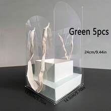 1/3/5 piezas Caja portadora de flores, Caja de embalaje de ramos, Caja transparente para arreglar flores, Caja de regalo floral DIY, Decoración de escritorio, Regalo, Regalo de cumpleaños, Regalo de boda, Regalo del Día de San Valentín, Regalo del Día de la Madre - Multicolor - Ver 14