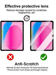 1pc IPad Tempered Glass Screen Protector - High Definition, High Transparency, Anti-Scratch, Anti-Drop, Full Screen Coverage, Strong Anti-Fingerprint, Sensitive Touch, Compatible With IPad (Air 4, 5, 6)/(7, 8, 9, 10th Gen)/IPad 11 1A16(2025)