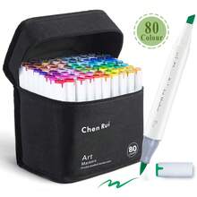 48/60/80/120/168 Colors Dual Tip Art Markers Sketch Pens Brush & Chisel Permanent Marker Pens With Base & Outline Markers Drawing Supplies Kit Perfect For Artist Adults Anime Coloring Sketching Illustrations And Card Making Gift For Christmas New Year Back To School- Refillable - 套裝 - 查看 16