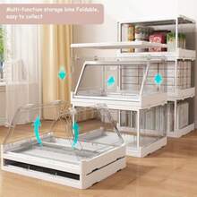 1pc Stackable & Foldable Storage Bin With Lids - Heavy-Duty Collapsible Organizer With Frame &, Space-Saving Design Home, Office, Bedroom, Living Room - Wine Glasses, S, Seasonal Decor - Dust-Resistant & Easy Access