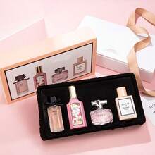 LZJV 3/4Piece Perfume Long-Lasting Fragrance Box Is Convenient For Women/Men To Carry, High-Quality Perfume With Better And Longer-Lasting Fragrance, Reverse Encounter Heart Language Women's/Men Perfume Set, Perfume Gift Box - Women Flower 4pcs - 查看 2