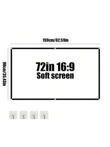 72-120 Inch White Projector Screen, Projection Screen16:9 HD Hanging Movie Screen Foldable Anti-Crease, For Outdoor, Indoor, Camping, Meeting Room - one-size - View 11
