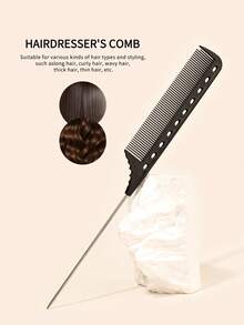 Peine con punta resistente a altas temperaturas, peine profesional para peinado, cardado, permanente, rizado, peine con púas de acero de punta afilada - Multicolor - Ver 1