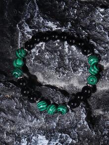 Boho Chic Malachite Beaded Wealth Bracelet - Abundance And Prosperity, Luck And Success, Protection, Strength Meditation Jewelry Perfect Gift For Her - Multicolor - View 3