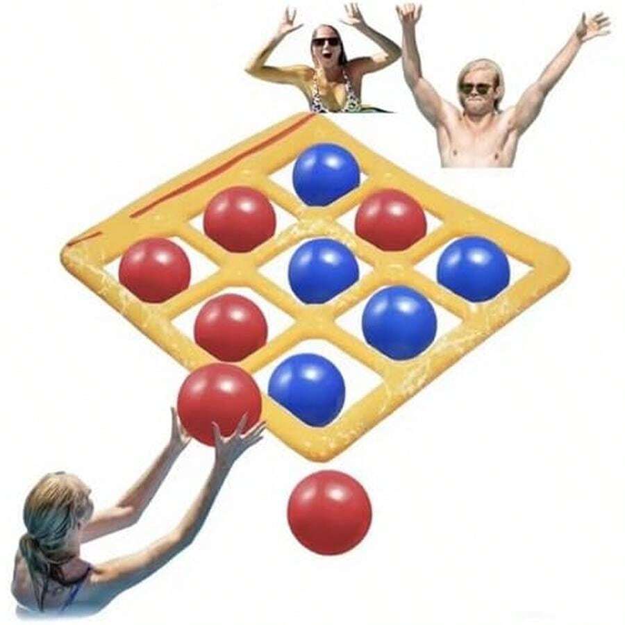 Juego de Juguetes para Piscina Tres en Raya Juguete Inflable para Piscina con 10 Pelotas Impermeable y Duradero Juguetes Acuáticos para Nadar Al Aire Libre Imprescindible para Reuniones Familiares - / - Ver 1