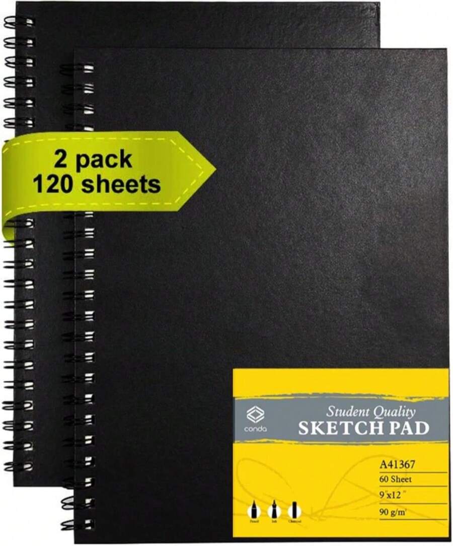 Conda 85"X11" Hardbound Sketch Book, Double-Sided Hardcover Sketchbook, Spiral Sketch Pad, Durable Acid Free Drawing Art Paper For Adults - MàuD - Xem 1