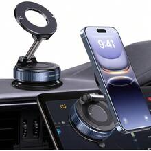 360° Rotatable Vacuum Magnetic Phone Holder Foldable And Retractable Suction Cup Car Phone Mount Car/Gym/Mirror/Smooth Surface - K007-1 chiếc - Xem 1