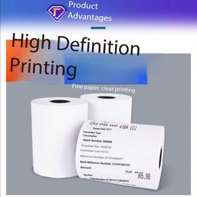 Papel térmico para caja registradora de cocina y pedidos para llevar, 6 rollos y 12 rollos, papel de impresión 80*70, papel térmico para recibos