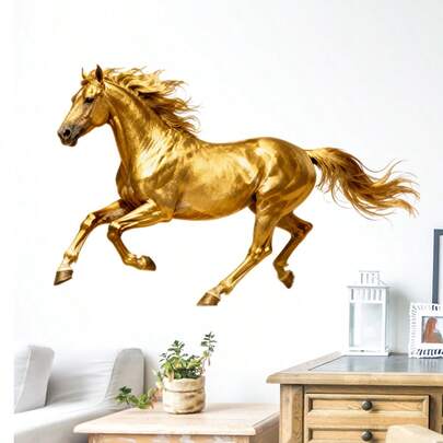 1pc Galloping Horse Decorative Sticker, Essential For Year Of The Horse Decor, Suitable For Living Room, Bedroom, Study
