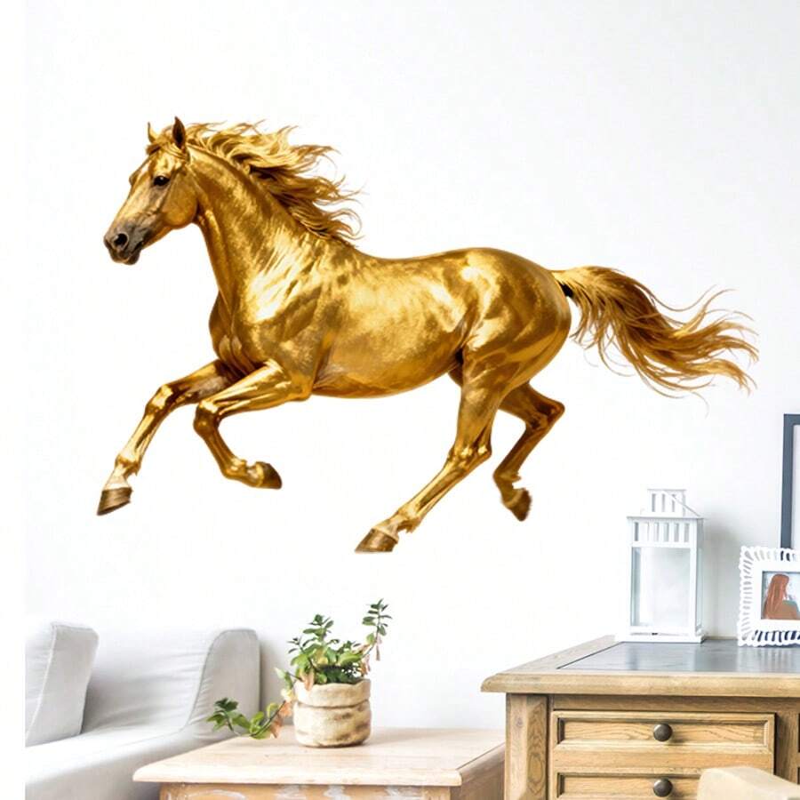 1pc Galloping Horse Decorative Sticker, Essential For Year Of The Horse Decor, Suitable For Living Room, Bedroom, Study
