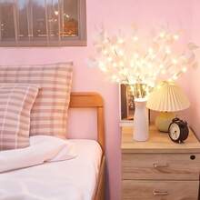 1pc/2pcs Apple Leaf Branch Lamp With 30 LED Artificial Tree Lights, Suitable For Bedroom Headboard Decor, Tabletop Decor, Wedding, Party, Thanksgiving, Christmas, Valentine's Day And Back To School Home & Office Decoration - White - View 6