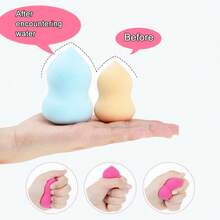 1/2支金色弯头化妆刷，刷头贴合面部轮廓。不锈钢调色盘保持双手清洁。可搭配化妆海绵使用，是晕染和涂抹液体化妆品的理想之选。情人节礼物，化妆海绵，化妆刷，调色刀 - 彩色 - 查看 9