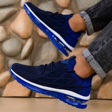 Men's Casual Running Shoes, Sports Tennis Shoes, Comfortable And Fashionable Fitness Shoes, Walking Arch Support Shoes, Comfortable Air Cushion Sports Shoes - 藍色 - 查看 4