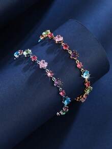 1 Peça Pulseira de Corrente Feminina Versátil de Luxo Elegante e Delicada em Dourado e Prata - F51761 - Visão 1