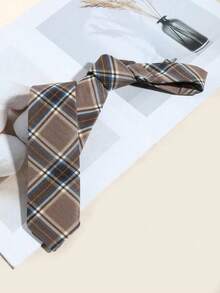 1pc Men's Fashion Striped Plaid Necktie, Versatile Business Style