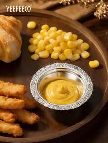 yeefeeco 1/3/6件套金边锤纹开胃菜盘、小吃盘、餐盘、配菜盘、碗、托盘、黄油碟 - 調味碗 - 查看 1