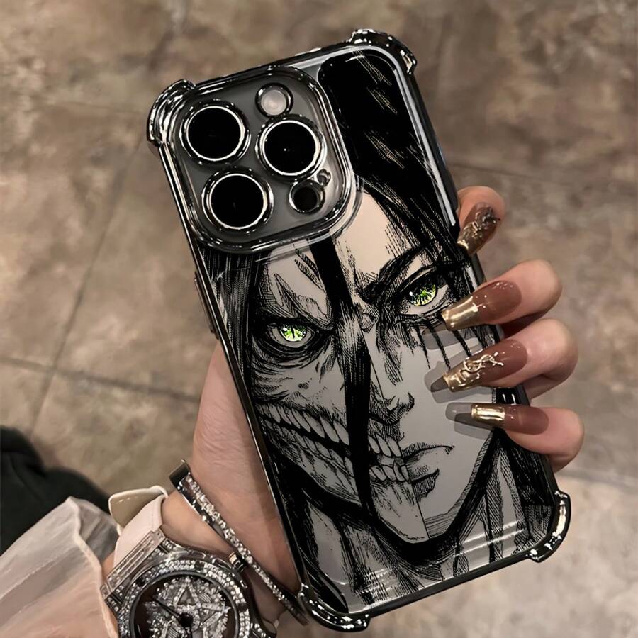 Funda de teléfono creativa personalizada, a la moda y genial: Nueva serie animada, popular nueva serie de dibujos animados, Ataque a los Titanes, protección contra golpes y caídas en las cuatro esquinas, adecuada para 17/17 Pro/17 Pro Max/17 Air/ 16/16 Pro/16 Pro Max/16 Plus/ 15/15 Pro Max/15 Pro/15 Plus/ 14/14 Pro/14 Plus/14 Pro Max/ 13/13 Pro/13 Pro Max/12/12 Pro/12 Pro Max/11/11 Pro/11 Pro Max/XR/X/XS/XS Max. Es el regalo de cumpleaños perfecto para novias, novios, esposos, esposas, amigos o para uno mismo, innovador y a la moda, adecuado tanto para hombres como para mujeres. - Negro 3300 - Ver 1