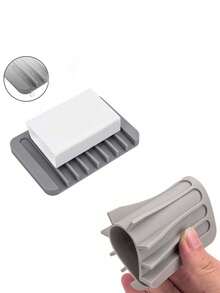 1个硅胶皂碟，创意皂盒，皂托，沥水皂盘 - 彩色 - 查看 7