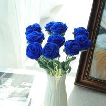 1/3/6/10 bông hoa hồng móc thủ công, hoa trang trí, hoa nhân tạo, hoa làm từ sợi len. Trang trí nhà cửa cho phòng ăn, phòng khách, phòng ngủ, đám cưới, tiệc tùng. Bó hoa tự làm thích hợp làm quà tặng cho người yêu, quà tặng cho mẹ, quà tặng cho giáo viên, quà tặng sáng tạo. Thích hợp cho trang trí mùa xuân/hè, năm mới, ngày Valentine, sinh nhật, lễ Phục sinh hoặc làm quà tặng. - Xanh đậm - Xem 5