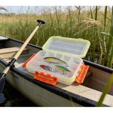 1pc Fishing Tackle Box, Hook Storage Box, 27x17cm Moisture-Proof Bait Storage Box, Small Multi-Compartment Tackle Organizer, Portable Outdoor Fishing Accessories.Fishing Tools, Storage Box, Organizer, Fishing Supplies, Fishing Storage. - Orange - View 5