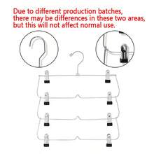 1个4/6层金属裙裤衣架，超强衣架，4/6层裙裤短裤衣架，带可调节夹子，节省空间，防滑，12个夹子，金属裙架收纳架，多功能衣架