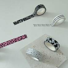 1卷5米可爱卡通装饰和纸胶带，DIY手工剪贴簿贴纸，可爱美学手账文具用品，适用于家庭、办公室、学校、返校季 - 彩色 - 查看 2