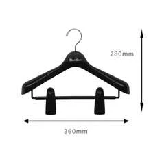 シンコハンガー Shinkohanger Percha para Chaquetas Falda con Gancho Giratorio Best Line Chamarra Clip Grande 36 Negro japonés Ancho de 36 cm - Negro 10 piezas - Ver 2