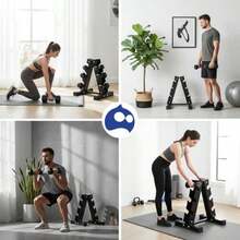 Rack Gym Rack Mancuernas 3 Niveles Estante de Mancuerna 5 a 50 Lbs Alenamiento de Mancuernas Alta Resistencia Para Gimnasio en Casa Pilates 55 * 37 * 36 cm - como imagen-0 - Ver 6