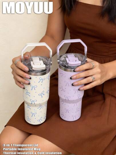 1 chiếc cốc giữ nhiệt hai lớp bằng thép không gỉ 900ml họa tiết trái tim và nơ dễ thương, đáy phẳng, cốc cà phê, cốc trên xe hơi, bình nước, bình nước ngoài trời, cốc trà, bình chân không, thiết kế vòi uống và ống hút, thích hợp cho hoạt động ngoài trời, văn phòng, nhà, trường học, xe hơi, phòng tập thể dục, du lịch, quà tặng sinh nhật, quà tặng ngày lễ, quà tặng Ngày của Mẹ, quà tặng Ngày của Cha, quà tặng tựu trường, quà tặng Ngày Valentine.