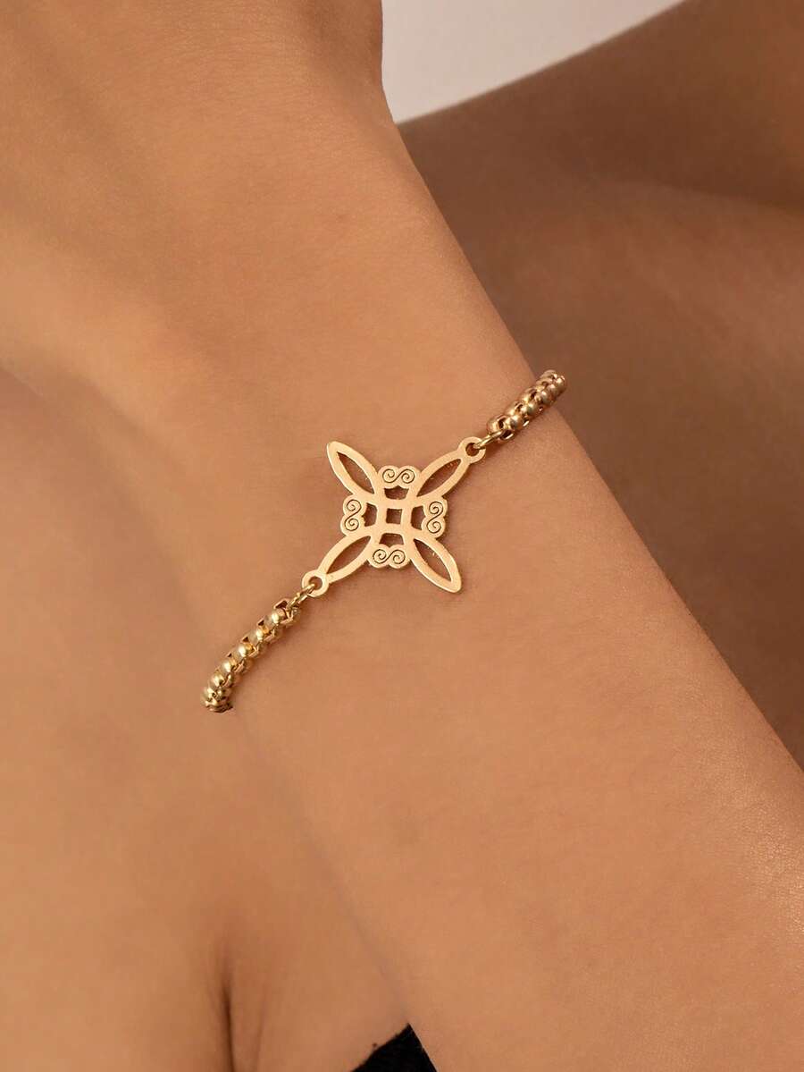 1 pieza Pulsera creativa con nudo de bruja, pulsera de cadena de moda para mujer, regalo del Día de San Valentín - Estilo 2 - Ver 1