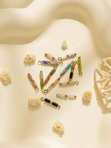 3pcs/Pack 304 Stainless Steel Cylinder Natural Stone Curved Needle Accessories For Bracelet Necklace - Cylindrical Natural Stone Curved Needle Accessories - View 5