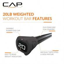 Weighted Workout Bar 520 Lb Multiple Options - 20LBBlack - View 3