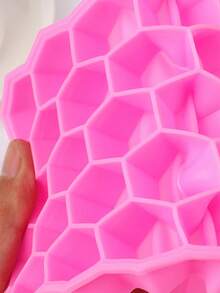 1pc Silicone Honeycomb Ice Cube Tray With Lid, 37 Grids Stackable Ice Cube Mold, Easy Release Ice Cube Maker, Back To School Season - Multicolor - View 5