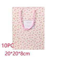 Fresh Rose & Small Flower Decor Paper Bag, Gift Packaging Bag For Party Or Presents - Multicolor - View 12