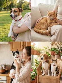 Valentine's Day Red And Pink Heart-Shaped Dog Collar With Bell Pendant, Quick Release Safety Buckle For Small Pets, Dog Collar, Cute, Dog And Cat Supplies