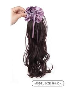 Purple Hair Ring Claw Clip Synthetic Wigs Autumn Winter Style Layered Curly Ponytail Low Tie Natural Ponytail Suitable For Women's Daily Wear And Gatherings Hair Clip Hair Bow Hair Accessories Women Hair Claws - Multicolor - View 5