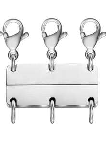 3-Layer Magnetic Necklace Clasp, 18K Gold And Silver Color, Necklace Layering Separator And Extender - Gold - View 5