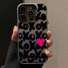 1pc Personalized English Heart Pattern Reflective Lightweight Scratch-Resistant Phone Case Compatible With Iphone 11/13/15/15 Plus/15 Pro/15 Pro Max/11/12/13/14 Pro Max/XS/XR/11 Pro/11 Pro Max/12 Pro/12 Pro Max/13 Pro/13 Pro Max/14 Pro/14 Pro Max/14 Plus/7 Plus/8 Plus/8/SE2 - Multicolor - View 1