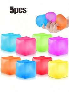 Juguete de estrés para adultos, juguete sensorial para ayudarte a relajarte. Este juguete de alivio del estrés y relajación con forma de cubo de hielo puede ayudarte a aliviar la tensión, el aburrimiento o la emoción. Este juguete viene en colores rosa, morado y azul, lo que lo convierte en un gran regalo para tu cumpleaños. - Multicolor - Ver 9