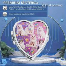 1PC Custom (2D Flat Printing) Pill Box,Mini Pill Box,Household Portable Storage Box Decorative Box For Pockets Purses Travel Metal Organizer For Medication, Vitamins, Jewelry, Earringsfor Valentine's Day Gifts - YH - View 10