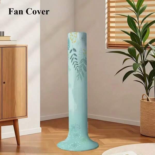 Capa protetora lavável em estilo cartoon para ventilador de coluna, com design espesso e resistente à umidade, ideal para casa, escritório, varanda e quarto. Compatível com ventiladores de coluna, de mesa e de chão. Pode ser usada em todas as estações do ano.