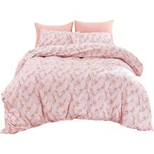 Juego de Ropa de Cama Navideña 3 Piezas Matrimonial/Queen, Microfibra con Copos Rojos y Renos, Funda de Edredón + Cubrecama, Suave al Tacto - Naranja Paisley - Ver 4