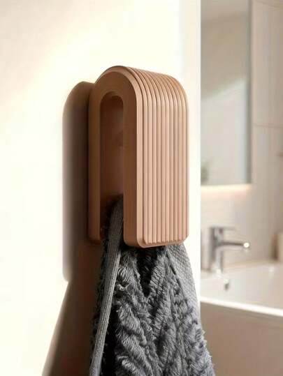 1 pièce Porte-serviettes autobloquant imprimé en 3D, étagère de rangement pour salle de bain, crochets muraux pour serviettes/peignoirs montés par gravité, cadeau créatif unique, convient pour la salle de bain, l'hôtel, la chambre à coucher