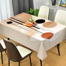 1pc Modern Minimalist Geometric Pattern Rectangular Polyester Tablecloth, Stylish And Elegant, Large Size Furniture Decoration Suitable For Spring Dining Table, Picnic, Or Holiday Gatherings, And Room Decor - Bản in 1 - Xem 1